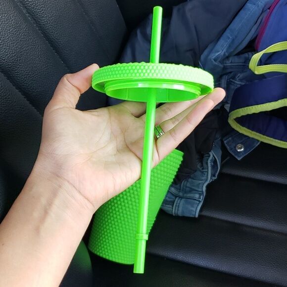 Starbucks Neon Green Studded Bling Cold Cup 16oz new with tags - Picture 5 of 6